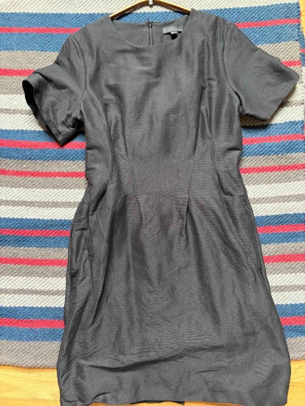 COS black lined cotton-silk blend midi dress in excellent condition